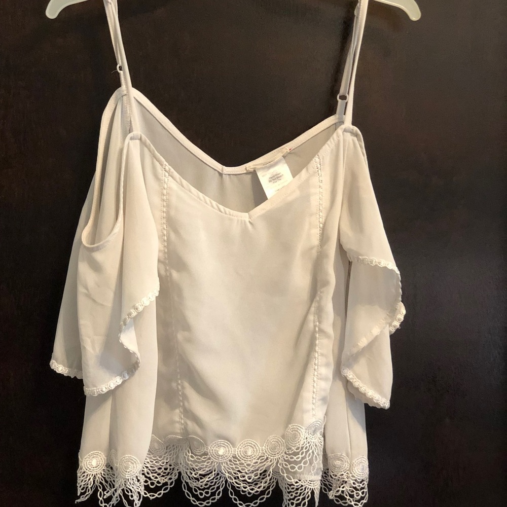 White sheer tank top crop top
